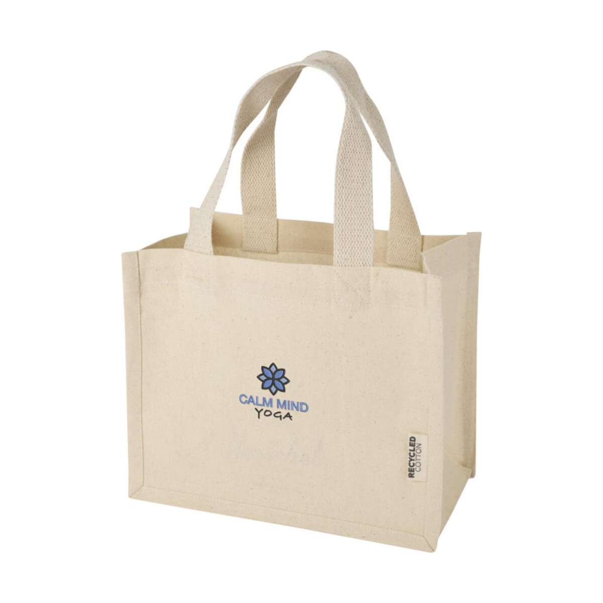 Eko Odessa mini torba na zakupy z dnem wykonana bawełny z recyklingu z certyfikatem GRS o gramaturze 220 g/m² i pojemności 9 l 12078706_eb_y1