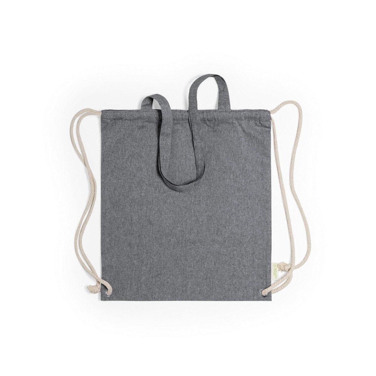 Eko Worek ze sznurkiem i torba na zakupy z bawełny z recyklingu, 2 w 1 V6792-03_AAA01