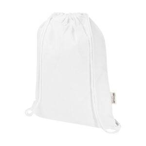 Eko Oregon Blend torba ściągana sznurkiem z materiału materiału z recyklingu, 140 g/m², 5 l, posiadająca certyfikat GRS 12076101