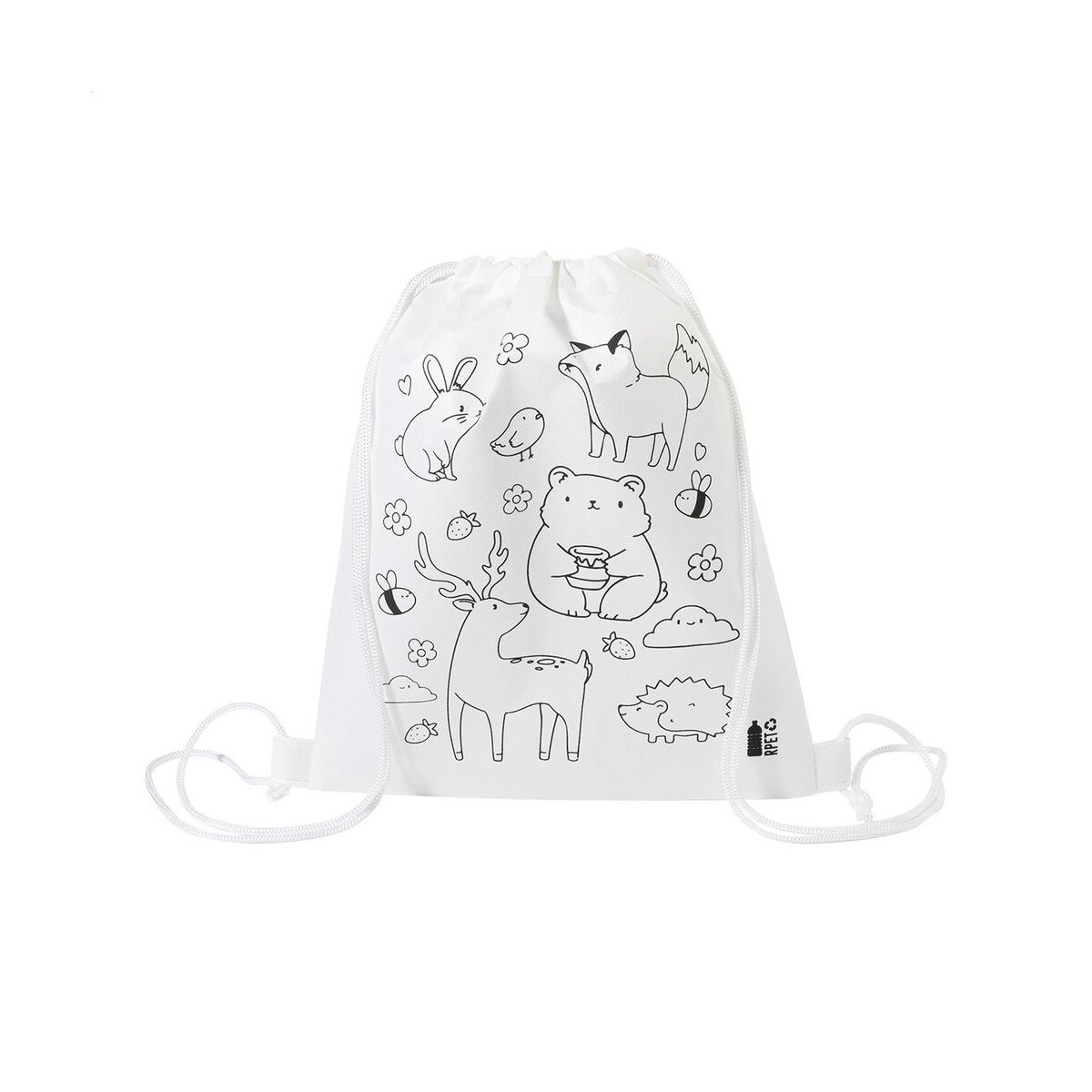 Eko Zocolo Worek ze sznurkiem do kolorowania RPET, zwierzęta AP800298-A__B