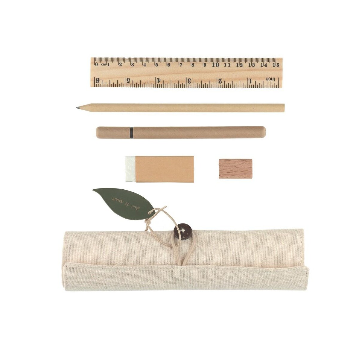 Eko Zestaw szkolny, piórnik, ołówek, długopis, linijka, gumka i temperówka | Lauren V1815-20_AAB01