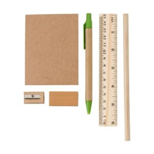 Eko Zestaw szkolny, piórnik, ołówek, długopis, notatnik, linijka, gumka i temperówka V9669-18_AAB01