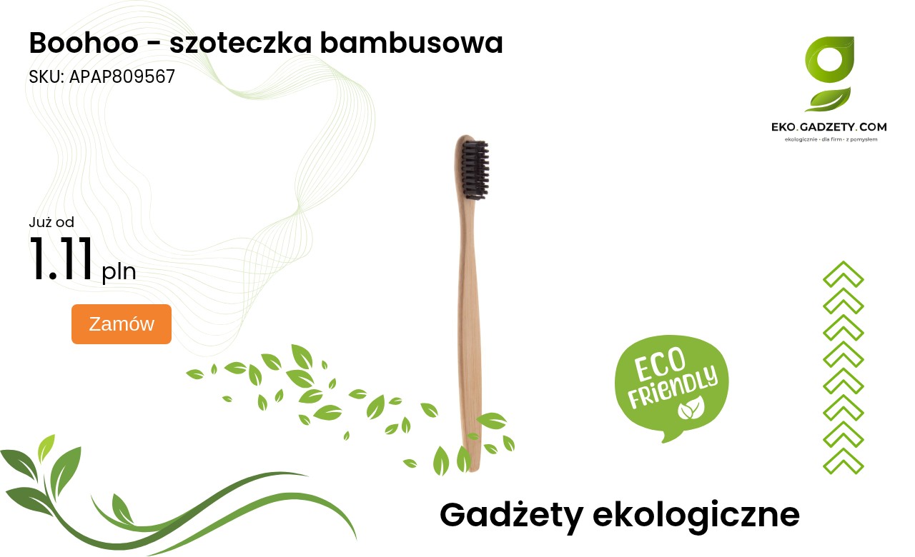 Boohoo - szoteczka bambusowa Boohoo – ekologiczna szczoteczka z bambusa