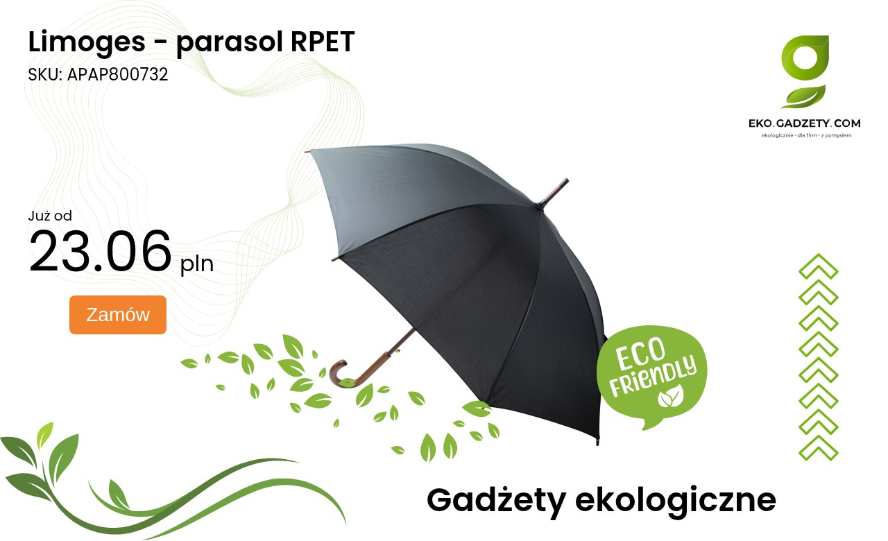 Limoges - parasol RPET Parasol Limoges wykonany z materiału RPET