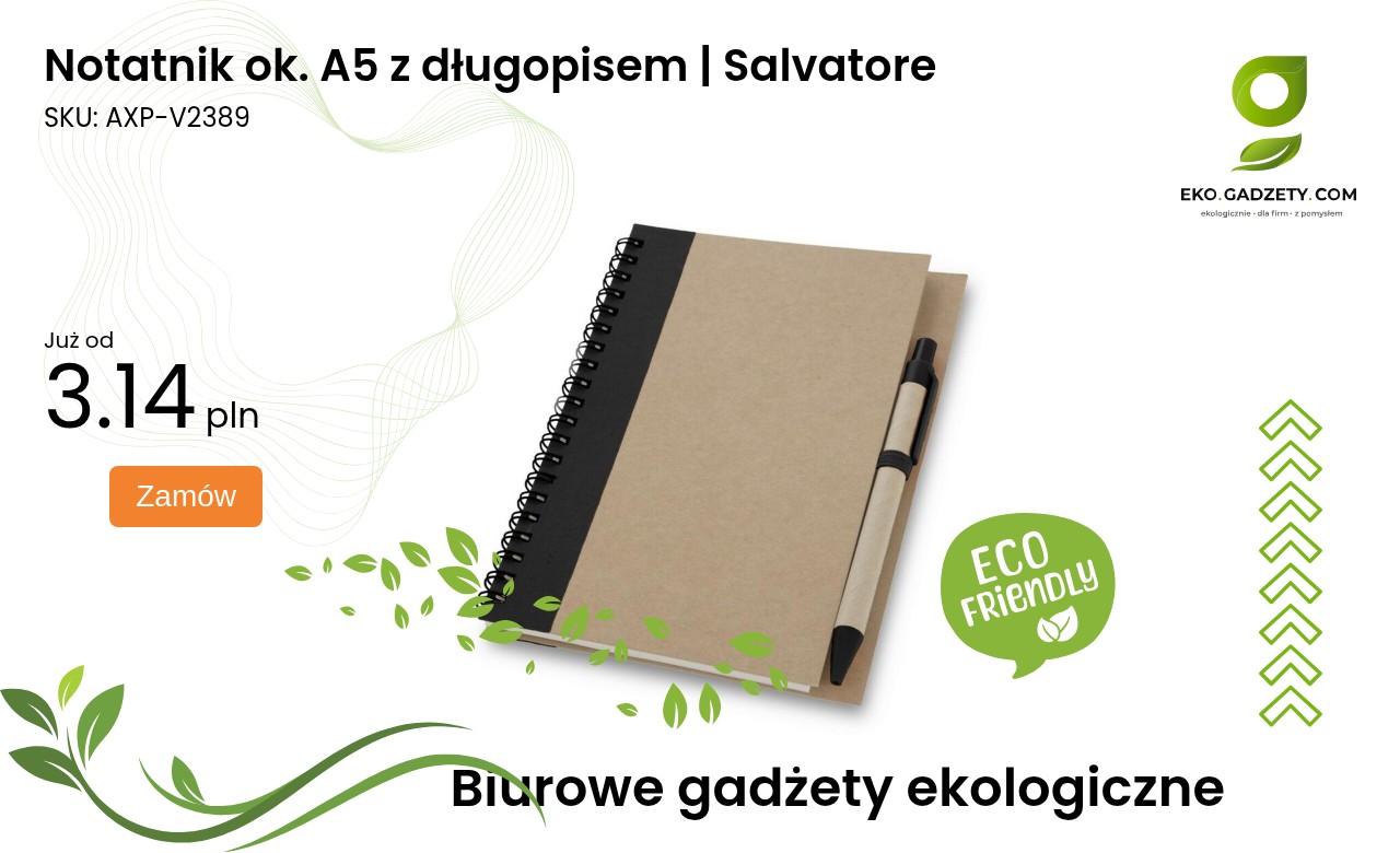 Notatnik ok. A5 z długopisem | Salvatore Notatnik około A5 z długopisem Salvatore