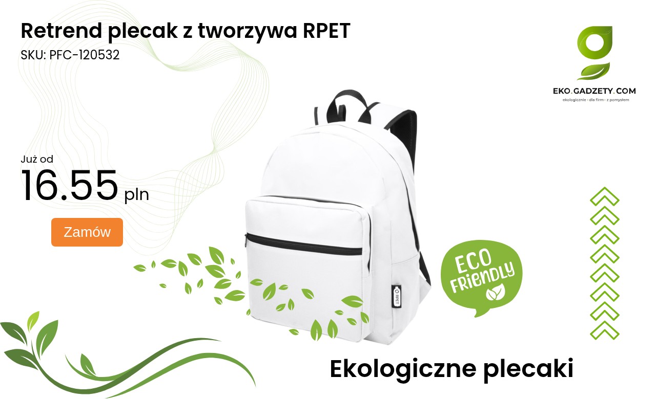 Retrend plecak z tworzywa RPET Ekologiczny plecak Retrend wykonany z recyklingowanego tworzywa RPET