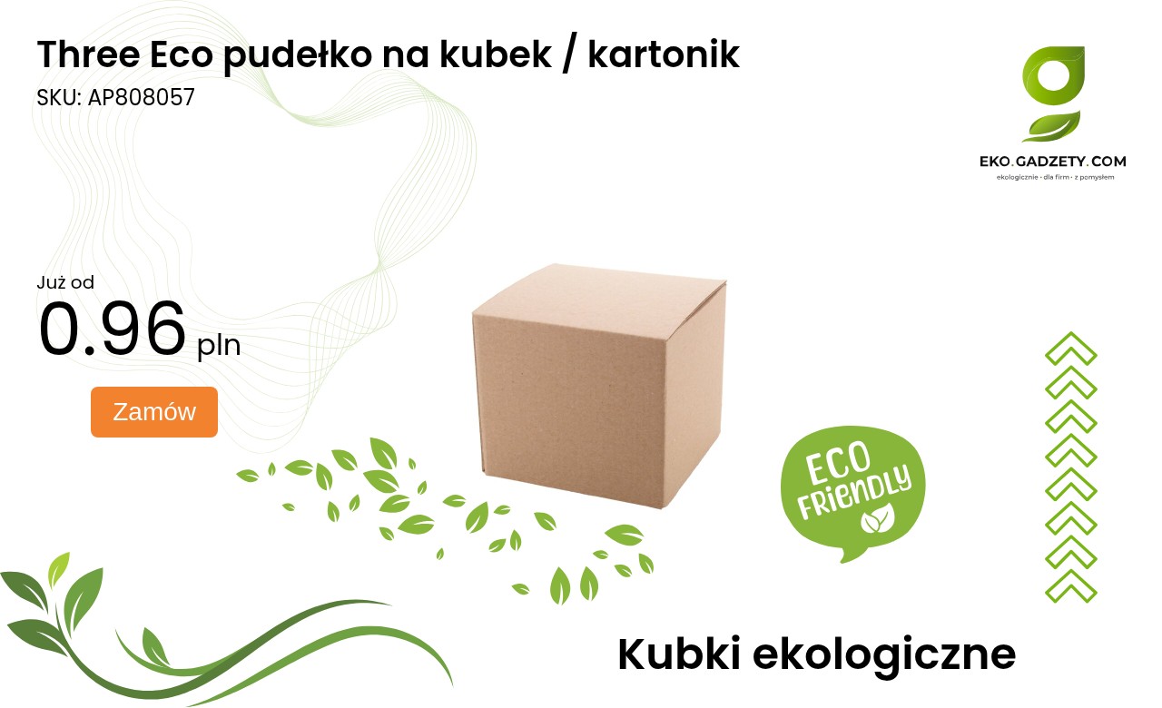 Three Eco pudełko na kubek / kartonik Three Eco ekologiczne opakowanie na kubek kartonik