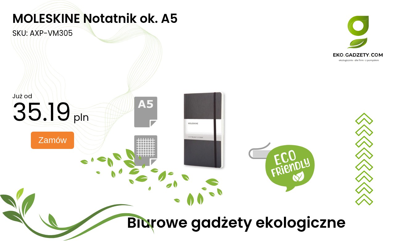 MOLESKINE Notatnik ok. A5 Notatnik Moleskine w przybliżonym rozmiarze A5