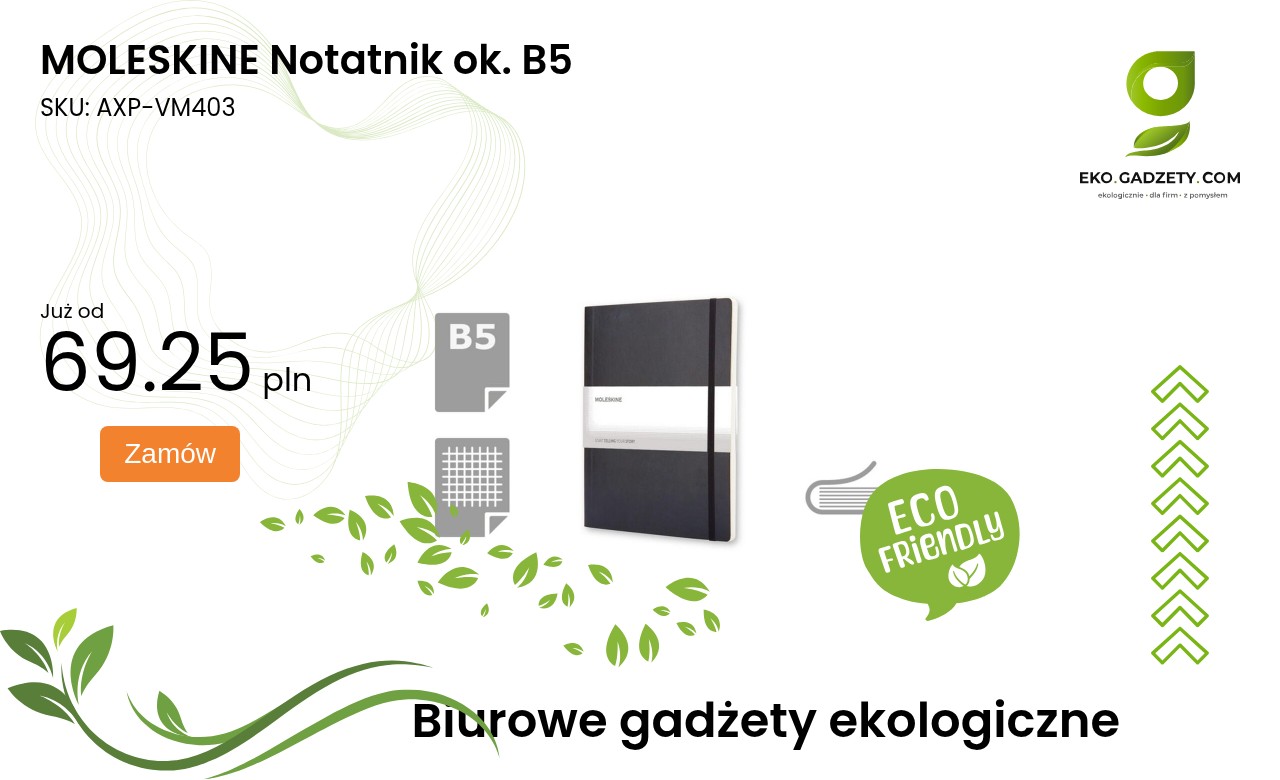 MOLESKINE Notatnik ok. B5 Notatnik MOLESKINE rozmiar około B5