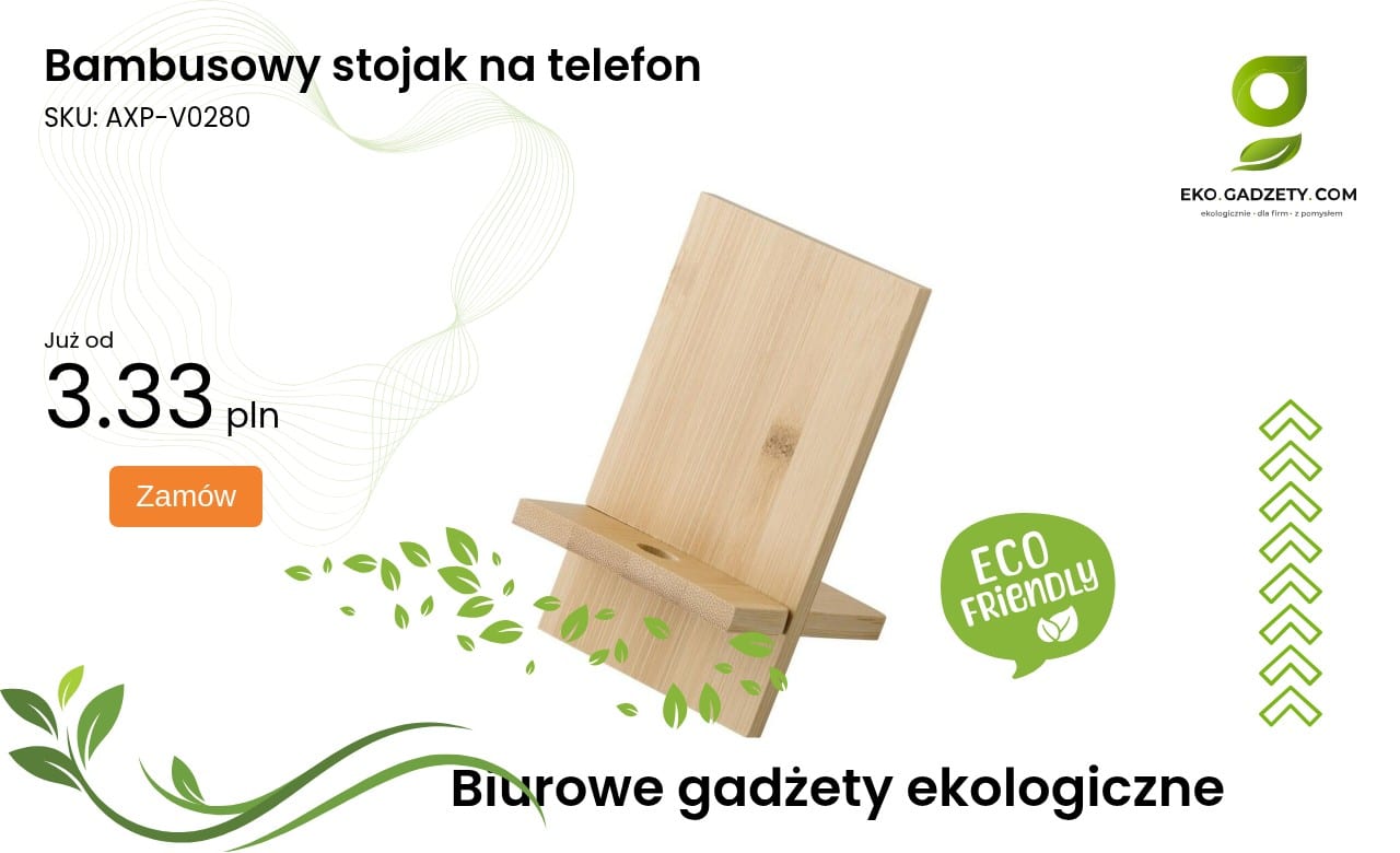 Bambusowy stojak na telefon Stojak na telefon wykonany z bambusa