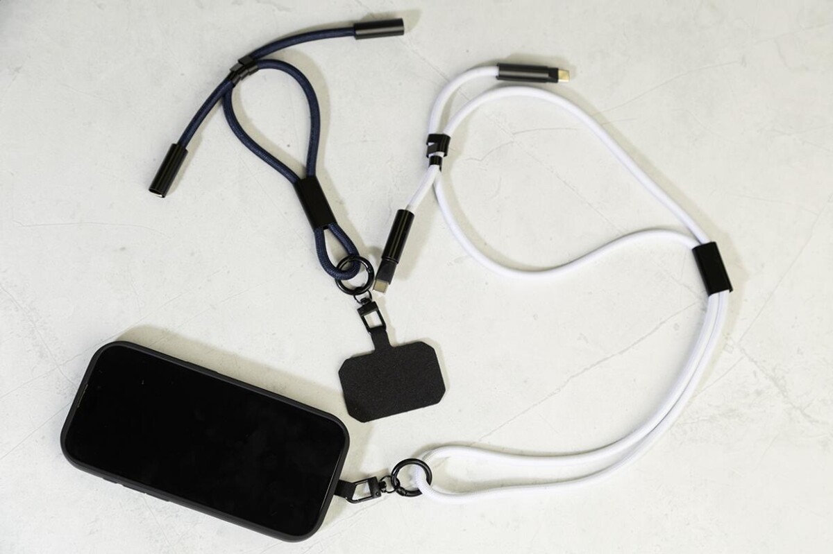 Eko HolCharge smycz, uchwyt na telefon, kabel 60W RPET AP864133-01__DG