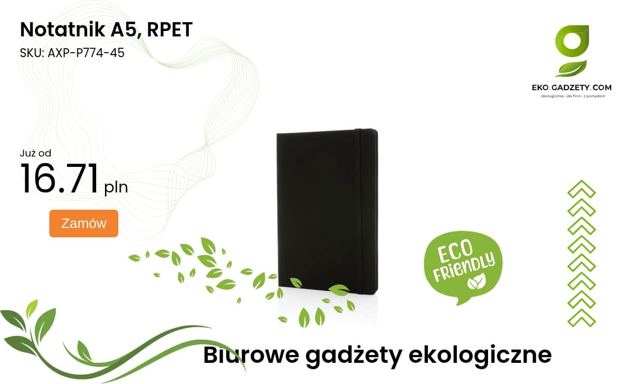 Notatnik A5, RPET Notatnik A5 wykonany z RPET